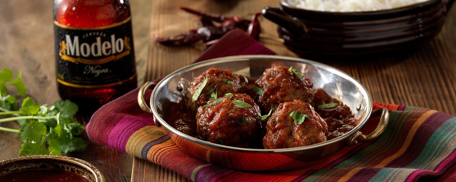 Smoky Negra Modelo and Chipotle Meatballs