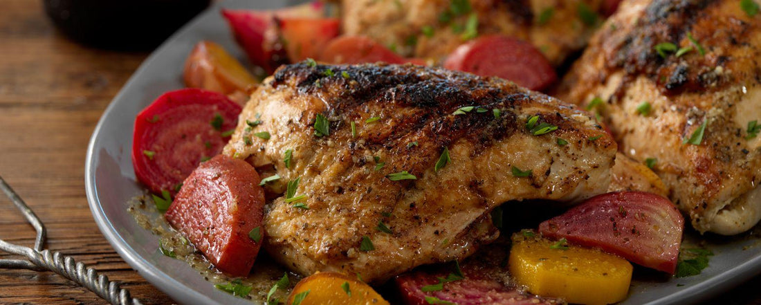 Grilled Chicken with Beets and Salsa