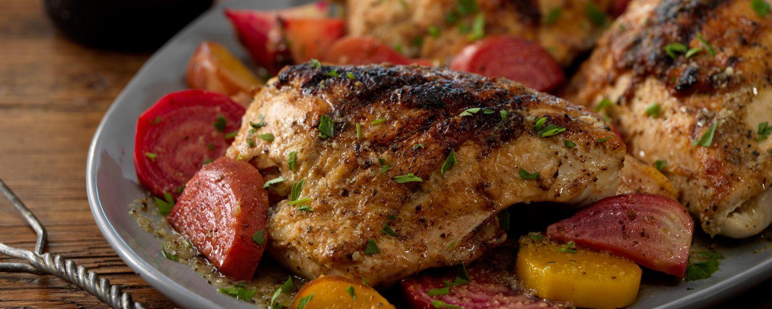 Grilled Chicken with Beets and Salsa