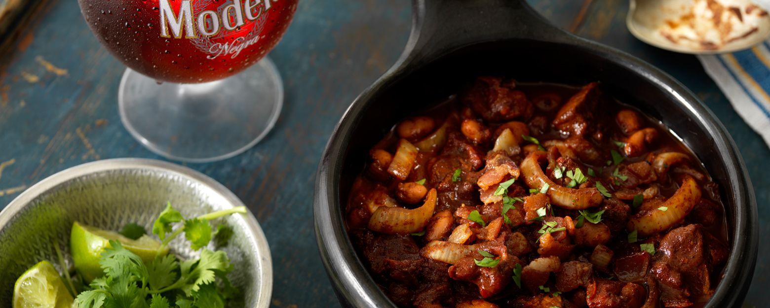 Red Chile Steak with Beans